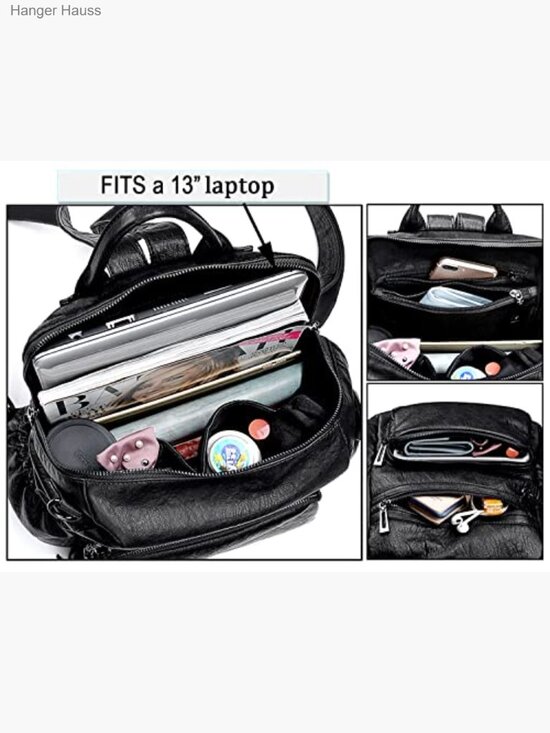 Vegan Leather Convertible Backpack Purse Travel Shoulder Bag Tassel main image 6